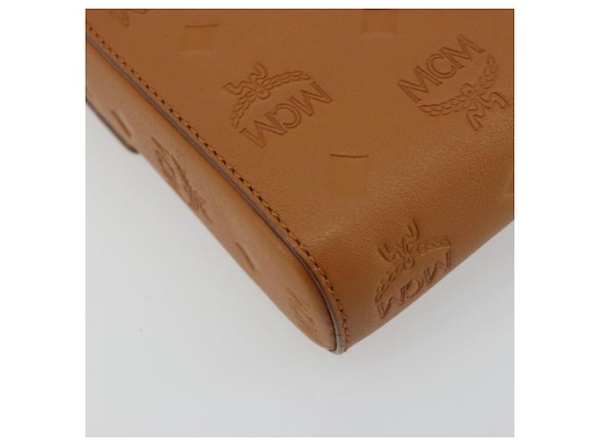 Borsa a Spalla MCM Vicetos Logogram Chain in Pelle Marrone Oro Auth mr2451V D'oro - vista 13