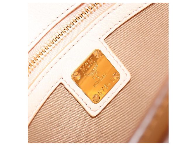 Borsa a Spalla MCM Vicetos Logogram Chain in Pelle Marrone Oro Auth mr2451V D'oro - vista 16