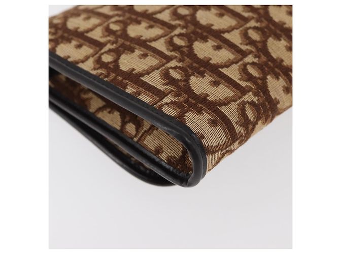 Borsa a Spalla con Catena Christian Dior Trotter Canvas Marrone Oro Auth 179423 D'oro - vista 12