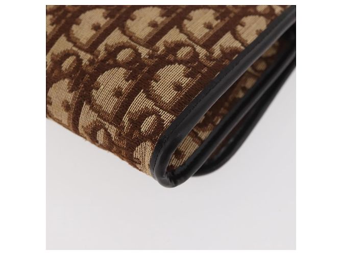 Borsa a Spalla con Catena Christian Dior Trotter Canvas Marrone Oro Auth 179423 D'oro - vista 13