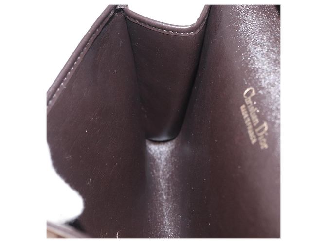 Borsa a Spalla con Catena Christian Dior Trotter Canvas Marrone Oro Auth 179423 D'oro - vista 18