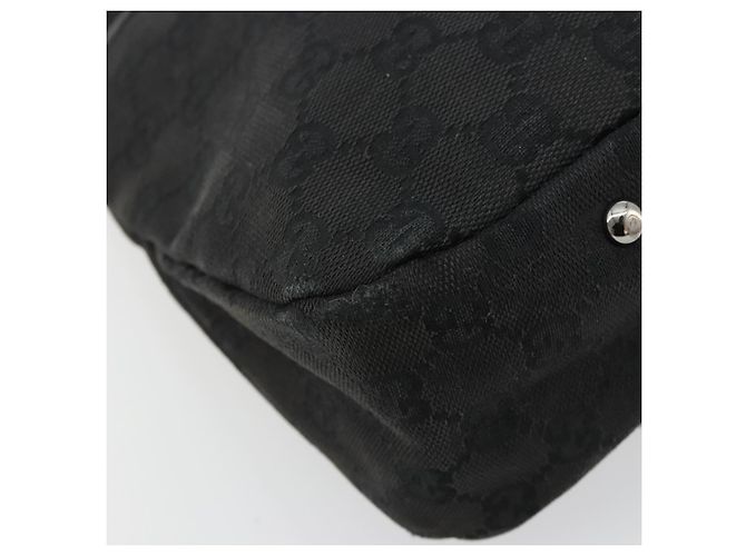 Borsa GUCCI GG Canvas Nera Argento 132260 Auth 179267A Nero - vista 14