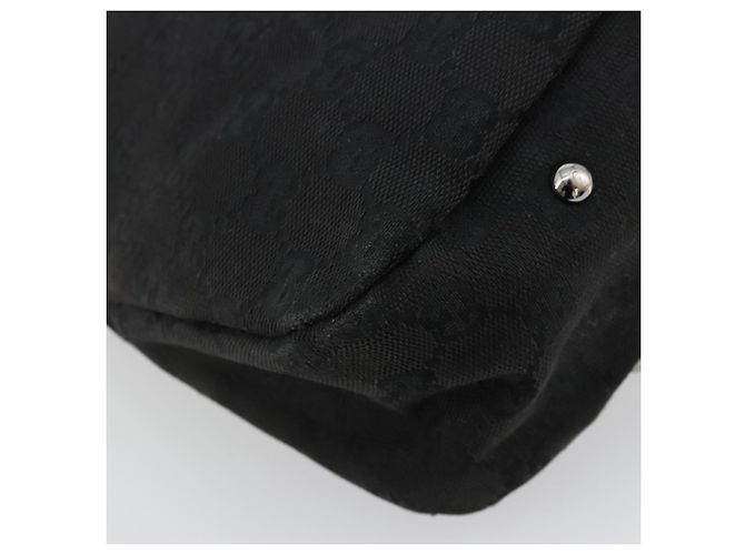 Borsa GUCCI GG Canvas Nera Argento 132260 Auth 179267A Nero - vista 16