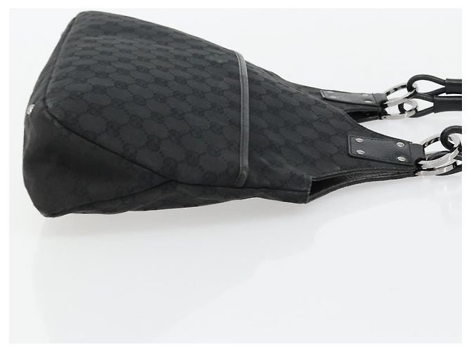 Borsa GUCCI GG Canvas Nera Argento 132260 Auth 179267A Nero - vista 3