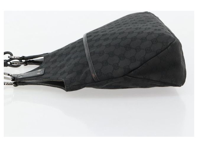 Borsa GUCCI GG Canvas Nera Argento 132260 Auth 179267A Nero - vista 4