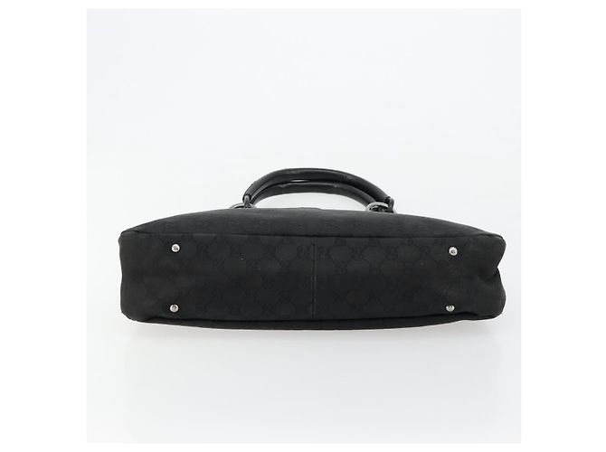 Borsa GUCCI GG Canvas Nera Argento 132260 Auth 179267A Nero - vista 5