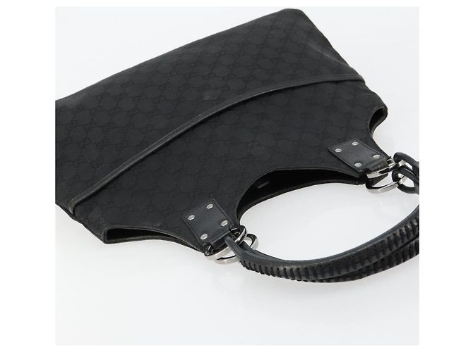 Borsa GUCCI GG Canvas Nera Argento 132260 Auth 179267A Nero - vista 6