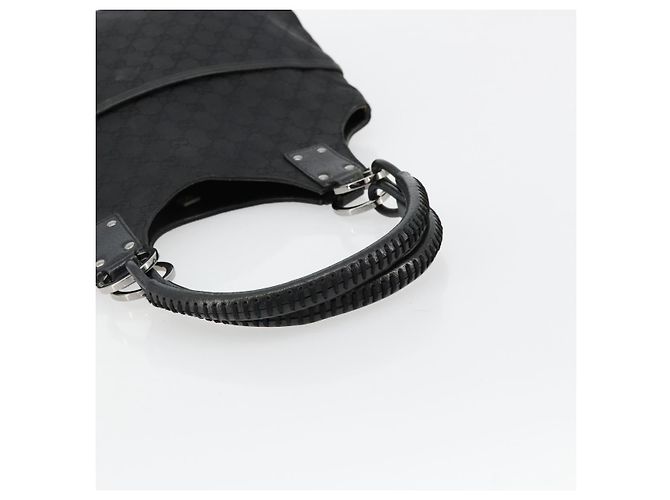 Borsa GUCCI GG Canvas Nera Argento 132260 Auth 179267A Nero - vista 7
