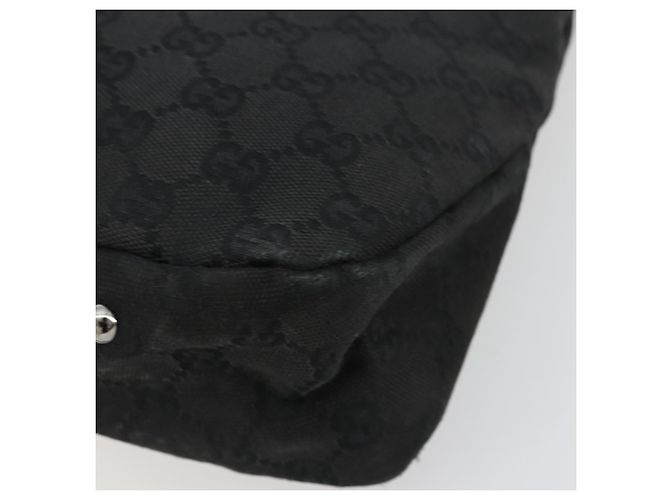 Borsa GUCCI GG Canvas Nera Argento 132260 Auth 179267A Nero - vista 9