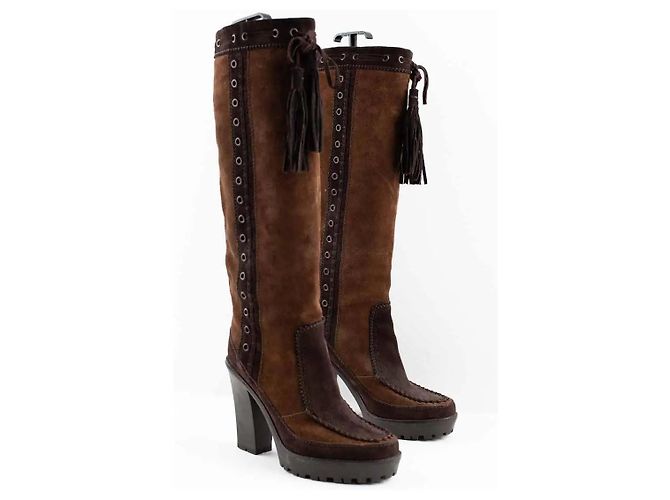 Yves Saint Laurent Botas marrones Castaño - vista 3