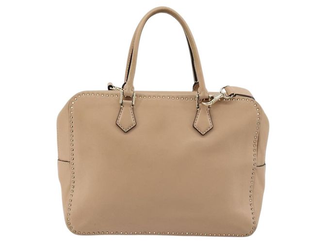 Borsa a mano VALENTINO in pelle 2way Beige Oro Auth hk3733A D'oro - vista 13