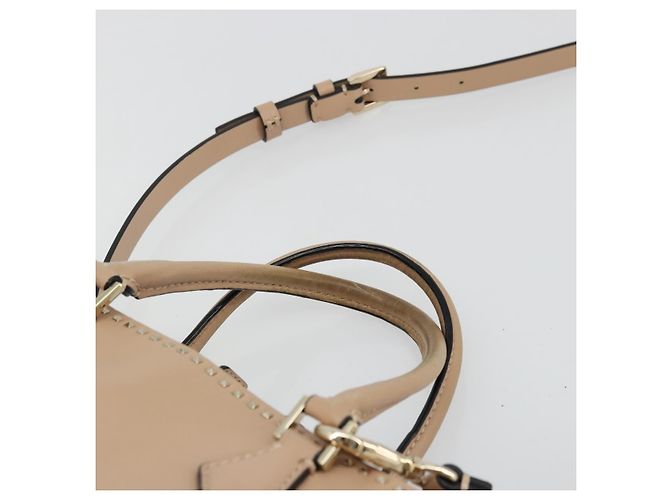 Borsa a mano VALENTINO in pelle 2way Beige Oro Auth hk3733A D'oro - vista 8