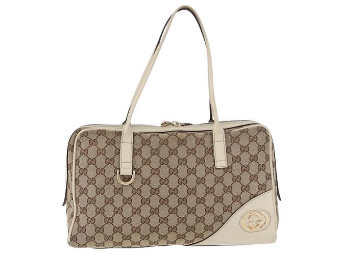 Bolso Tote GUCCI GG Canvas Beige Oro 169971 Auth BA12582 Dorado - vista 13