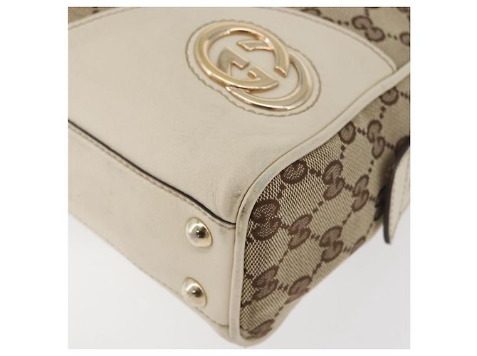 Bolso Tote GUCCI GG Canvas Beige Oro 169971 Auth BA12582 Dorado - vista 14