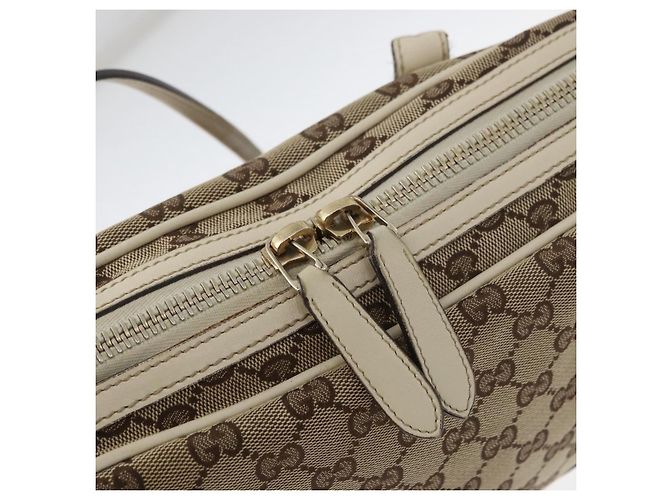 Bolso Tote GUCCI GG Canvas Beige Oro 169971 Auth BA12582 Dorado - vista 17