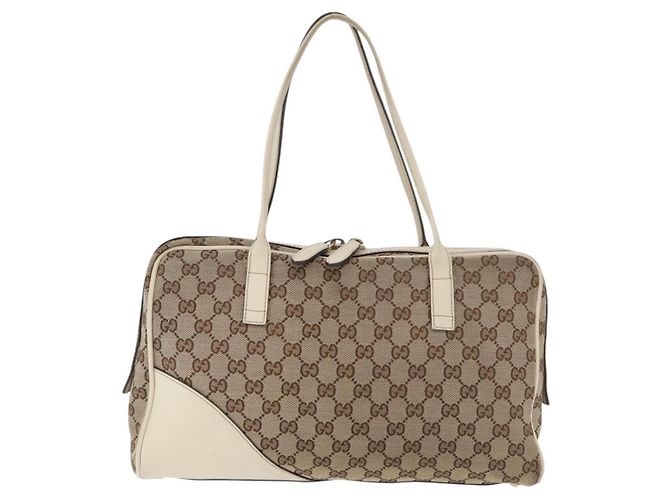 Bolso Tote GUCCI GG Canvas Beige Oro 169971 Auth BA12582 Dorado - vista 2