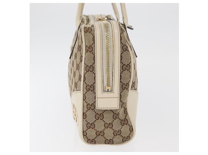 Bolso Tote GUCCI GG Canvas Beige Oro 169971 Auth BA12582 Dorado - vista 3
