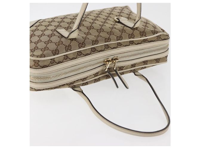 Bolso Tote GUCCI GG Canvas Beige Oro 169971 Auth BA12582 Dorado - vista 6