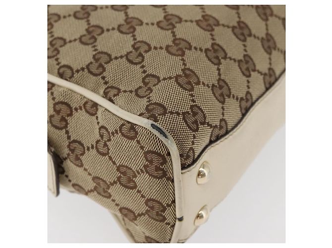 Bolso Tote GUCCI GG Canvas Beige Oro 169971 Auth BA12582 Dorado - vista 9