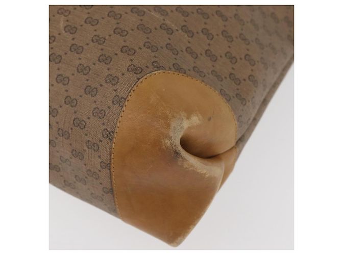 Sac GUCCI Micro GG Supreme Web Sherry Line PVC Beige 904 002 0131 Auth 179395 Doré - vue 14