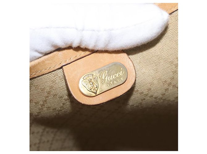 Sac GUCCI Micro GG Supreme Web Sherry Line PVC Beige 904 002 0131 Auth 179395 Doré - vue 18
