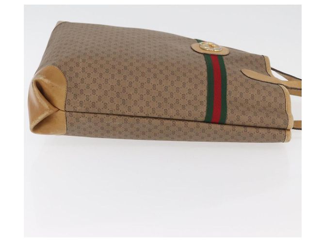 Sac GUCCI Micro GG Supreme Web Sherry Line PVC Beige 904 002 0131 Auth 179395 Doré - vue 3