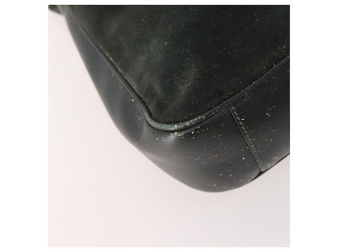 Borsa a Spalla GUCCI Bamboo Suede 2way Nero Oro 001 1705 1638 Auth 177216 D'oro - vista 10