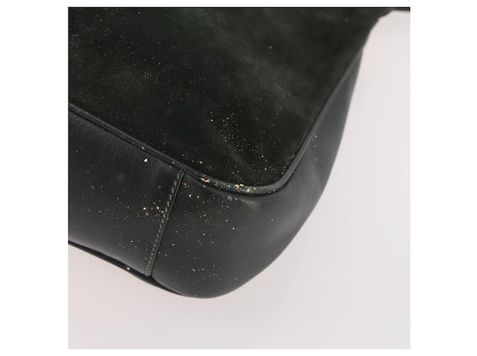 Borsa a Spalla GUCCI Bamboo Suede 2way Nero Oro 001 1705 1638 Auth 177216 D'oro - vista 15