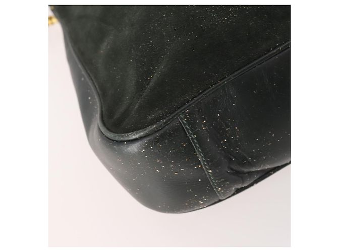 Borsa a Spalla GUCCI Bamboo Suede 2way Nero Oro 001 1705 1638 Auth 177216 D'oro - vista 16