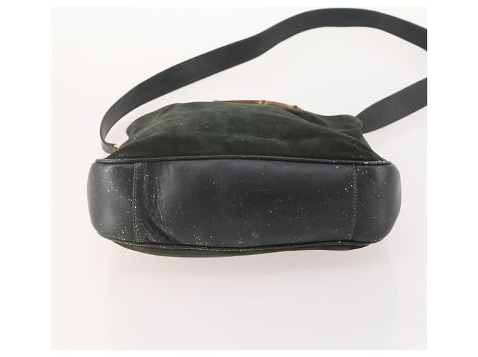 Borsa a Spalla GUCCI Bamboo Suede 2way Nero Oro 001 1705 1638 Auth 177216 D'oro - vista 5