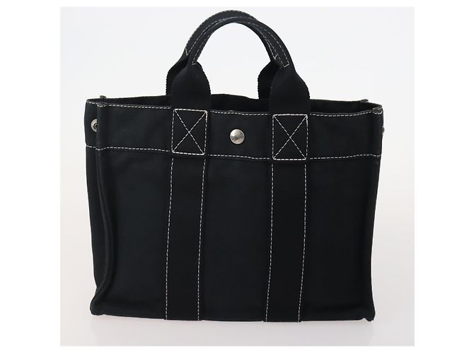 Hermès HERMES Fourre Tout Tote Bag Canvas 5 Set Navy Black Khaki Auth fm5354 Nero Cachi Blu navy - vista 12