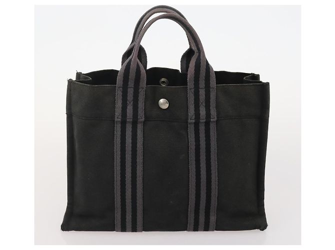 Hermès HERMES Fourre Tout Tote Bag Canvas 5 Set Navy Black Khaki Auth fm5354 Nero Cachi Blu navy - vista 17