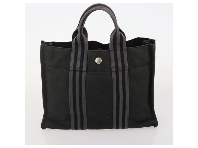 Hermès HERMES Fourre Tout Tote Bag Canvas 5 Set Navy Black Khaki Auth fm5354 Nero Cachi Blu navy - vista 18