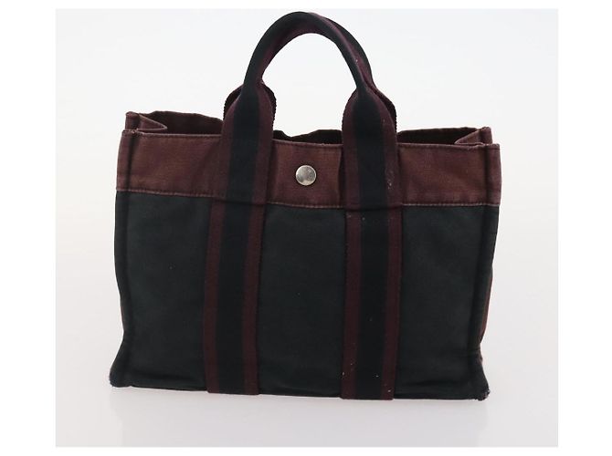 Hermès HERMES Fourre Tout Tote Bag Canvas 5 Set Navy Black Khaki Auth fm5354 Nero Cachi Blu navy - vista 22