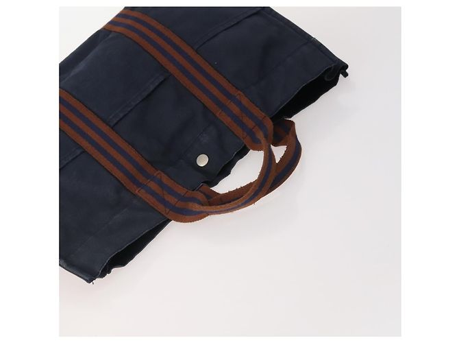 Hermès HERMES Fourre Tout Tote Bag Canvas 5 Set Navy Black Khaki Auth fm5354 Nero Cachi Blu navy - vista 4