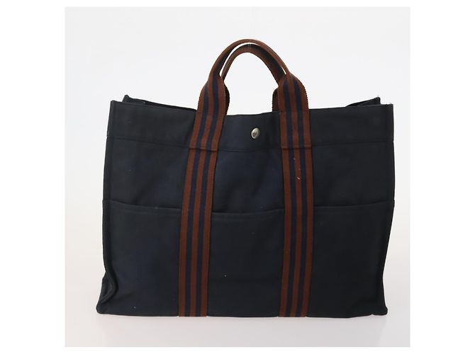 Hermès HERMES Fourre Tout Tote Bag Canvas 5 Set Navy Black Khaki Auth fm5354 Nero Cachi Blu navy - vista 8