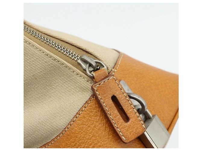 Borsa PRADA in tela beige argento Auth 180028 - vista 10