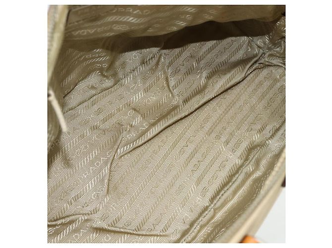 Borsa PRADA in tela beige argento Auth 180028 - vista 11
