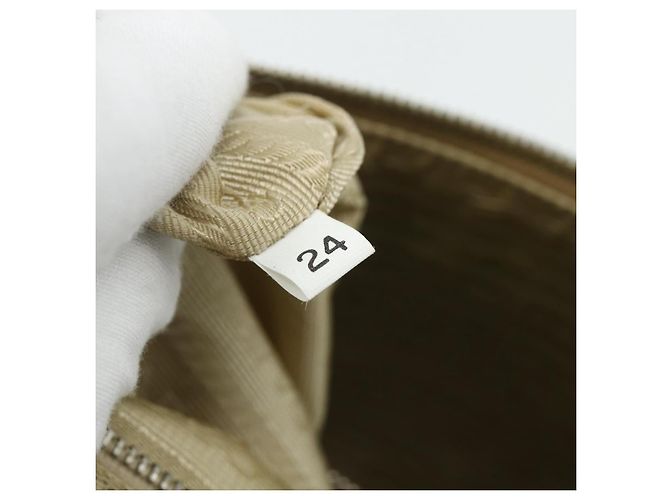 Borsa PRADA in tela beige argento Auth 180028 - vista 12