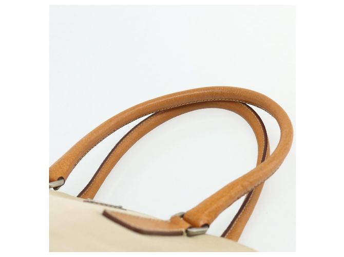 Borsa PRADA in tela beige argento Auth 180028 - vista 14