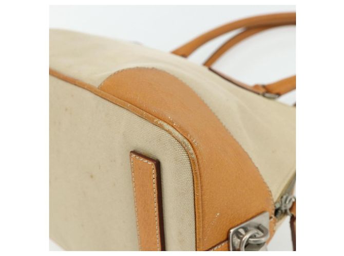 Borsa PRADA in tela beige argento Auth 180028 - vista 15
