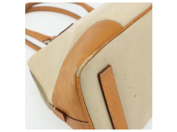 Borsa PRADA in tela beige argento Auth 180028 - vista 16