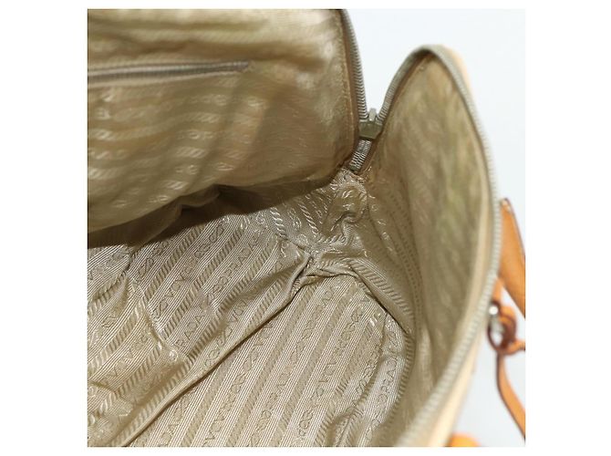 Borsa PRADA in tela beige argento Auth 180028 - vista 22