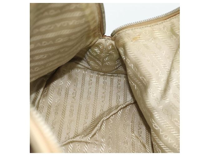 Borsa PRADA in tela beige argento Auth 180028 - vista 23