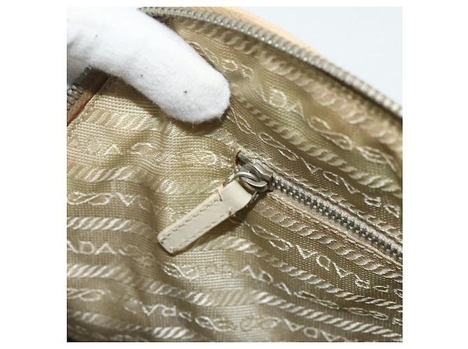 Borsa PRADA in tela beige argento Auth 180028 - vista 24