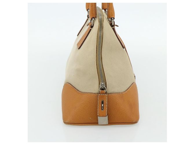 Borsa PRADA in tela beige argento Auth 180028 - vista 4
