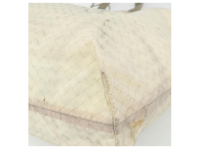 BOTTEGA VENETA Borsa Tote Intretti in Nylon Beige Auth ka4351 - vista 14