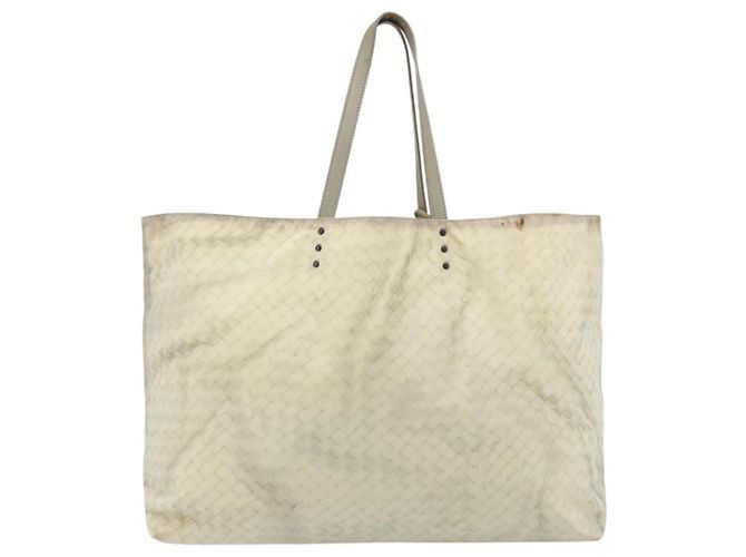 BOTTEGA VENETA Borsa Tote Intretti in Nylon Beige Auth ka4351 - vista 2