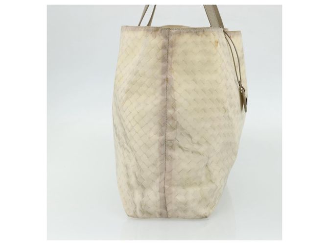 BOTTEGA VENETA Borsa Tote Intretti in Nylon Beige Auth ka4351 - vista 3