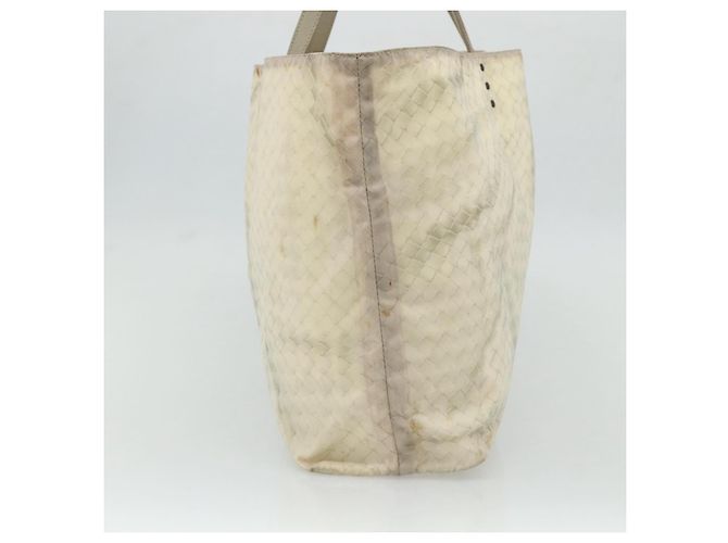 BOTTEGA VENETA Borsa Tote Intretti in Nylon Beige Auth ka4351 - vista 4